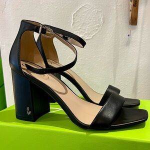 Sam Edelman Elegant Black Ankle Strap Heels